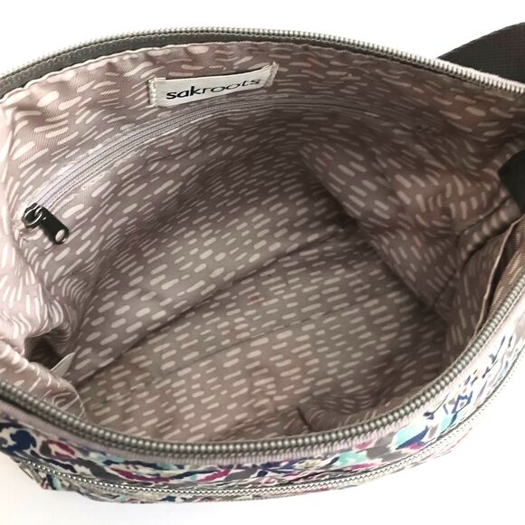 Sakroots Crossbody Artist Circle Printed Nylon Adj Web Strap Lightweight - Picture 7 of 11